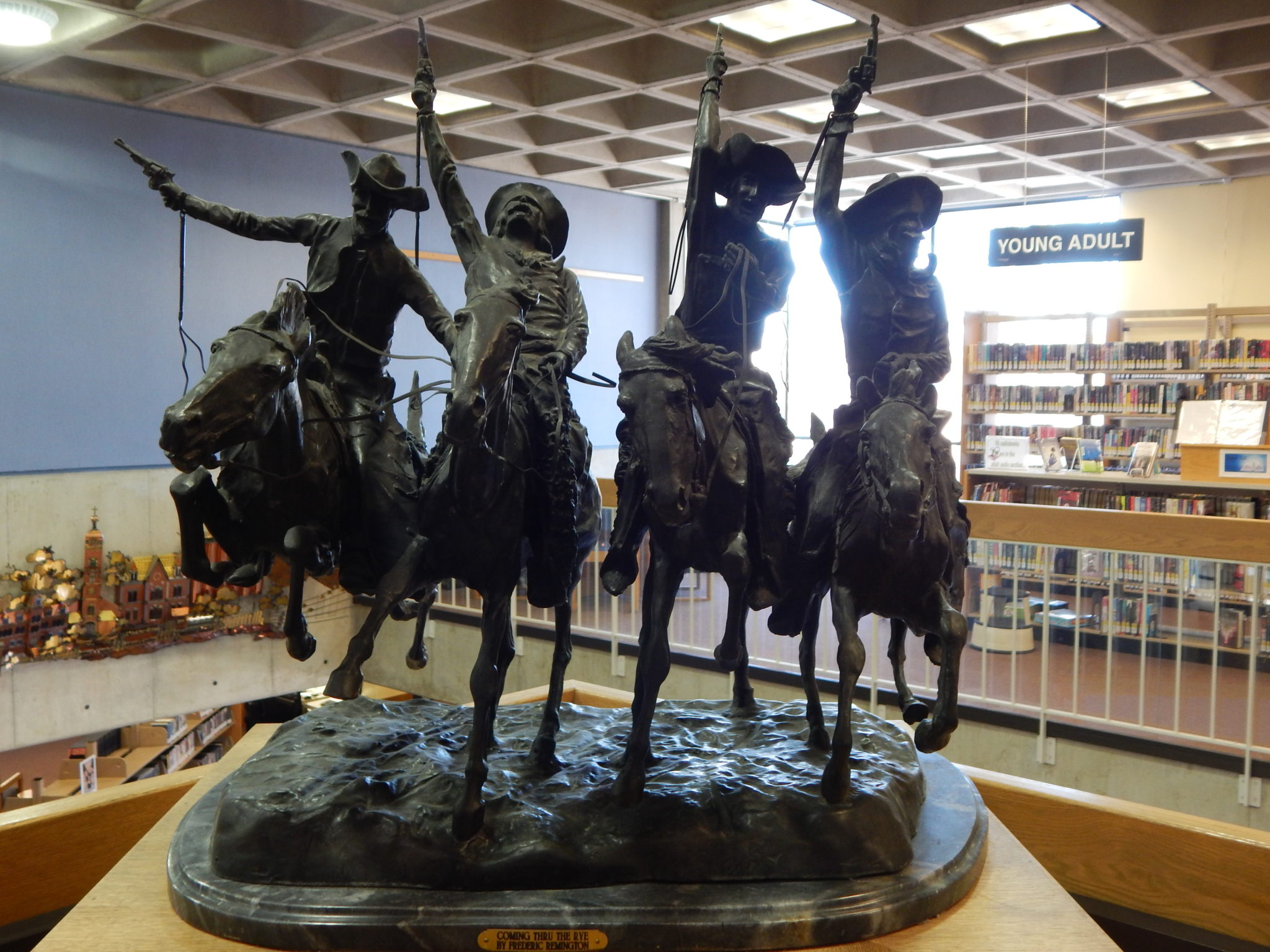 Sculpture - "Coming Through the Rye"- bronze by Frederic Remington